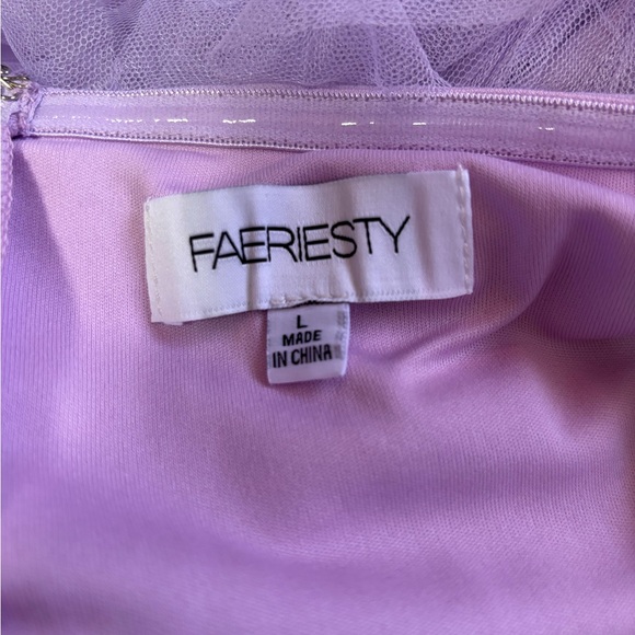 Faeriesty Lavender Strapless Tulle Prom Formal Evening Ball Gown Dress L - Picture 7 of 8